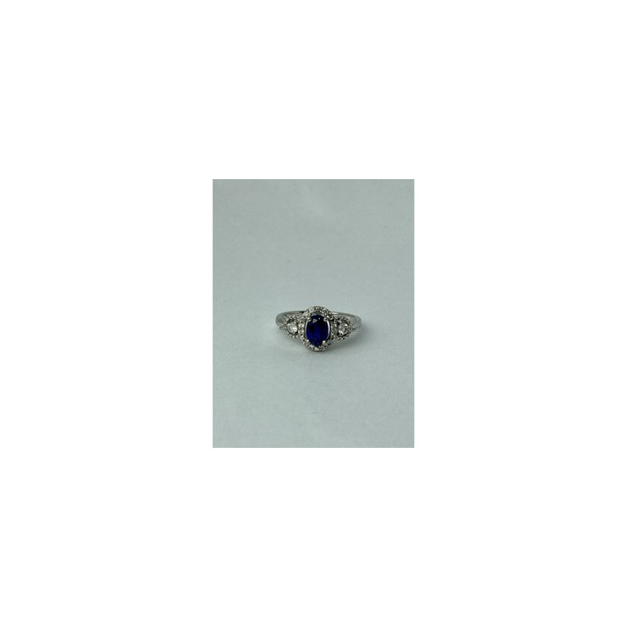 925 Sterling Silver Blue & White Sapphire 