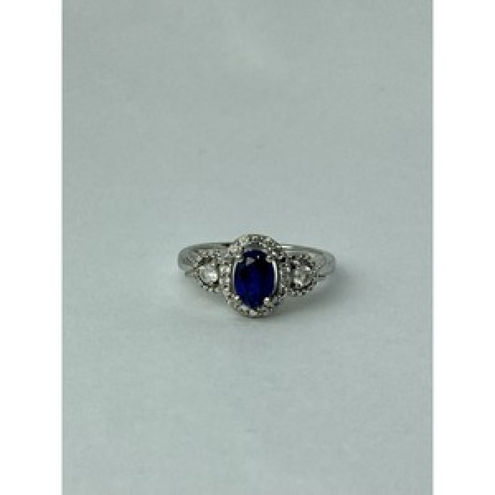 925 Sterling Silver Blue & White Sapphire 