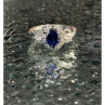 925 Sterling Silver Blue & White Sapphire 