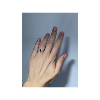 925 Sterling Silver Blue & White Sapphire 