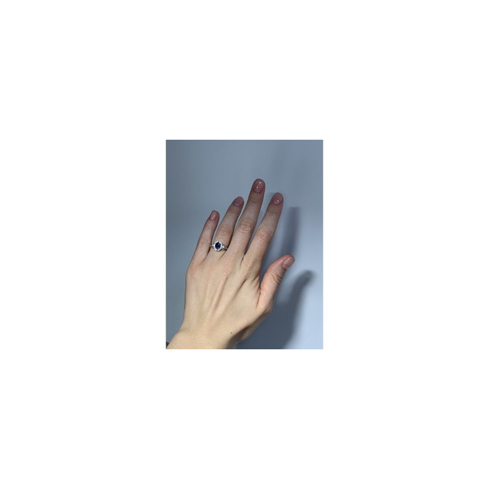 925 Sterling Silver Blue & White Sapphire 