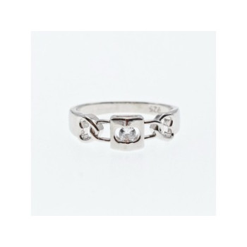925 Sterling Silver CZ Ring Size 8