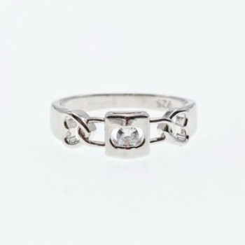 925 Sterling Silver CZ Ring Size 8