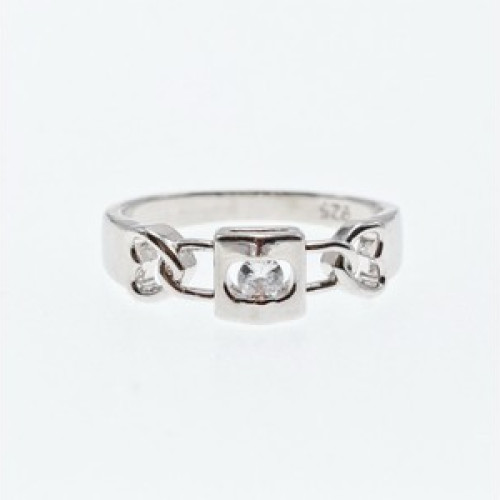 925 Sterling Silver CZ Ring Size 8