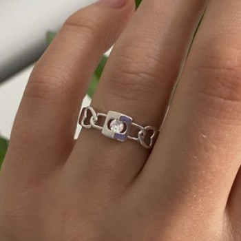 925 Sterling Silver CZ Ring Size 8