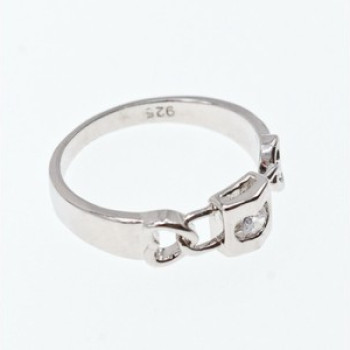 925 Sterling Silver CZ Ring Size 8