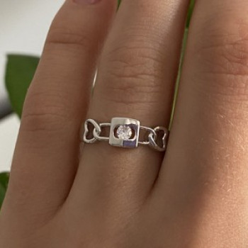 925 Sterling Silver CZ Ring Size 8
