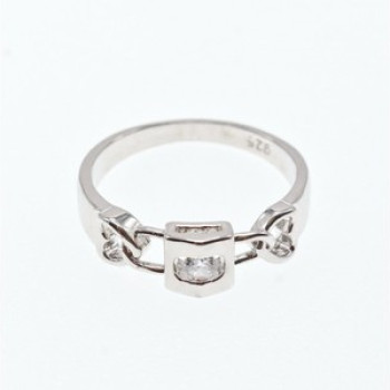 925 Sterling Silver CZ Ring Size 8