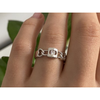 925 Sterling Silver CZ Ring Size 8