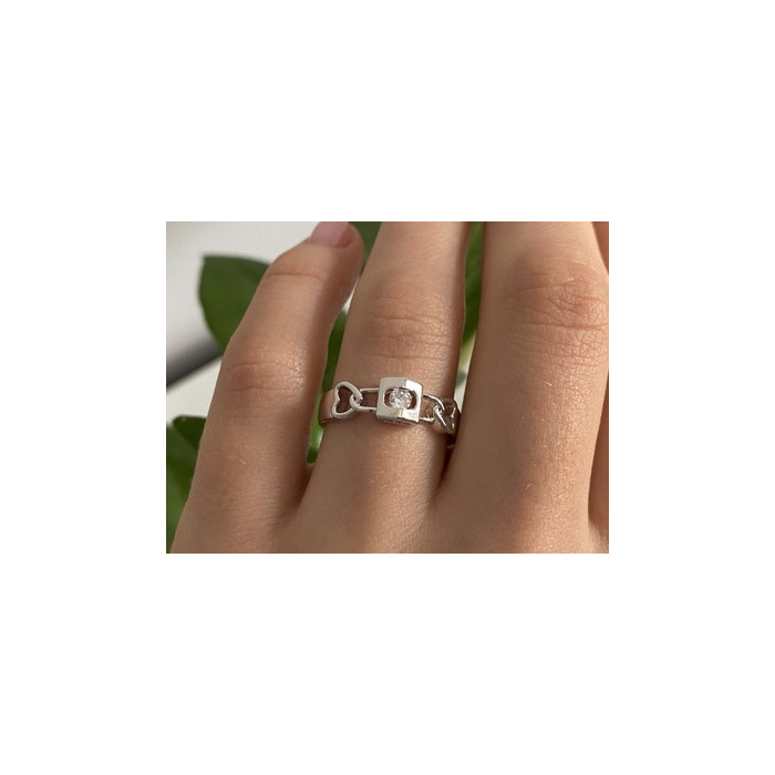 925 Sterling Silver CZ Ring Size 8