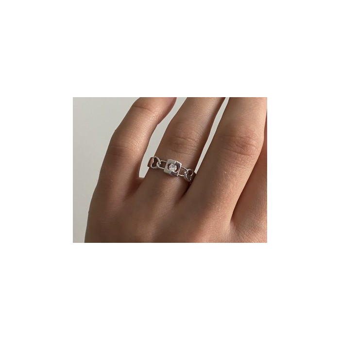 925 Sterling Silver CZ Ring Size 8