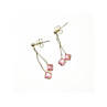 925 Sterling Silver Pink CZ Earrings