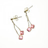 925 Sterling Silver Pink CZ Earrings