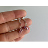 925 Sterling Silver Pink CZ Earrings