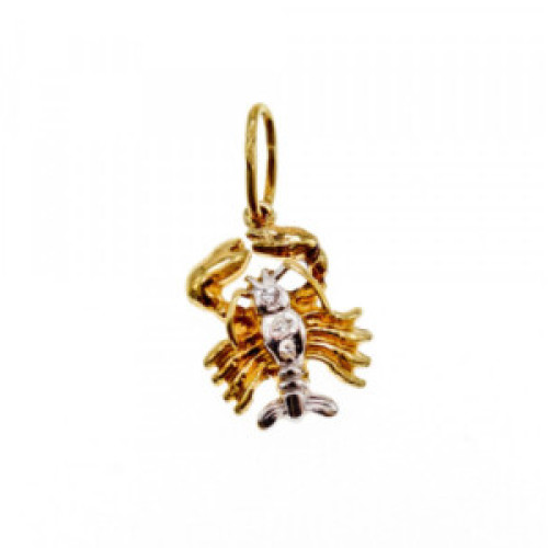 14K Yellow & White Gold Cancer Pendant