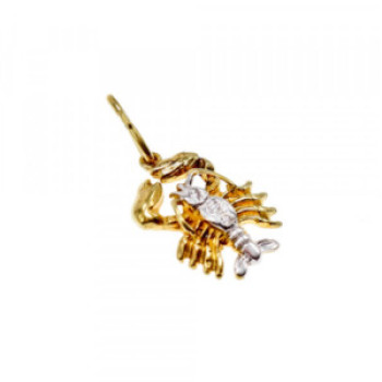 14K Yellow & White Gold Cancer Pendant