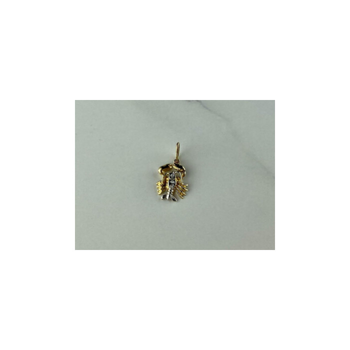 14K YELLOW & WHITE GOLD CANCER PENDANT