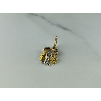 14K YELLOW & WHITE GOLD CANCER PENDANT