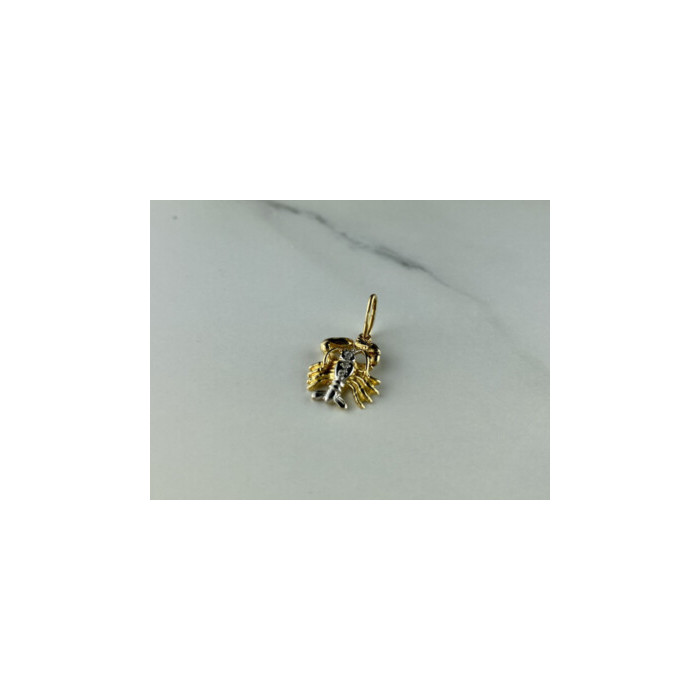 14K YELLOW & WHITE GOLD CANCER PENDANT