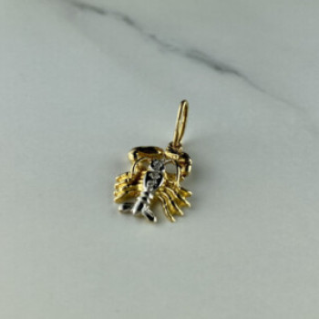 14K Yellow & White Gold Cancer Pendant