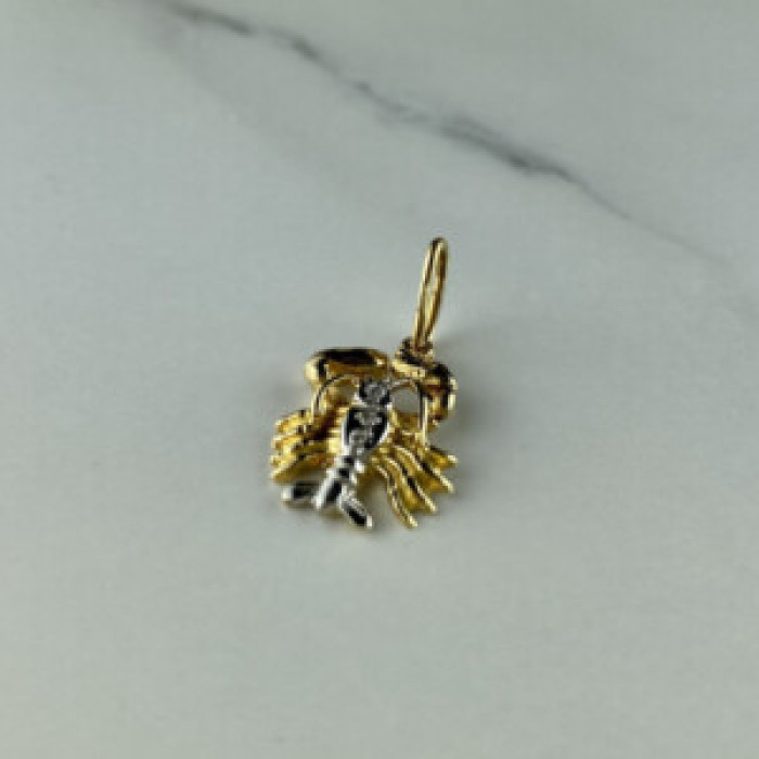 14K Yellow & White Gold Cancer Pendant