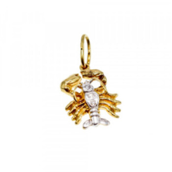 14K Yellow & White Gold Cancer Pendant