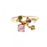 14K Yellow Gold Morganite, Iolite, Peridot & Citrine Ring Size 11