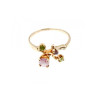 14K YELLOW GOLD  MORGANITE, IOLITE, PERIDOT & CITRINE RING SIZE 11