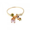 14K Yellow Gold Morganite, Iolite, Peridot & Citrine Ring Size 11