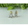 925 STERLING SILVER GOLD PLATED WHITE TOURMALINE (ACHROITE) EARRINGS