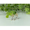 925 STERLING SILVER GOLD PLATED WHITE TOURMALINE (ACHROITE) EARRINGS