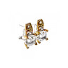 925 STERLING SILVER GOLD PLATED WHITE TOURMALINE (ACHROITE) EARRINGS