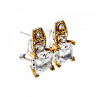 925 Sterling Silver Gold Plated White Tourmaline (Achroite) Earrings