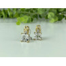 925 STERLING SILVER GOLD PLATED WHITE TOURMALINE (ACHROITE) EARRINGS