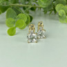 925 Sterling Silver Gold Plated White Tourmaline (Achroite) Earrings