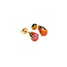 14K YELLOW GOLD PINK QUARTZ EARRINGS