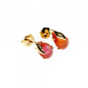 14K Yellow Gold Pink Quartz Earrings