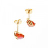 14K Yellow Gold Pink Quartz Earrings