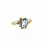 10K YELLOW GOLD TOPAZ & DIAMONDS RING SIZE 6.5