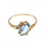 10K Yellow Gold Topaz & Diamonds Ring Size 6.5