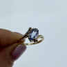 10K Yellow Gold Topaz & Diamonds Ring Size 6.5