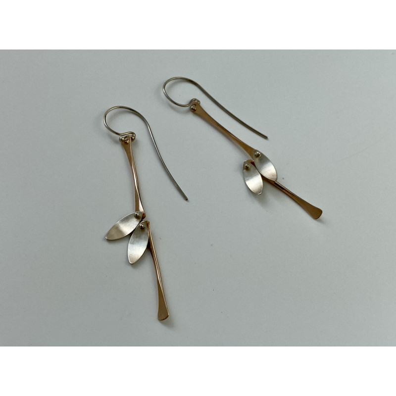 925 Sterling Silver Copper Plated Original Disign Earrings Usa