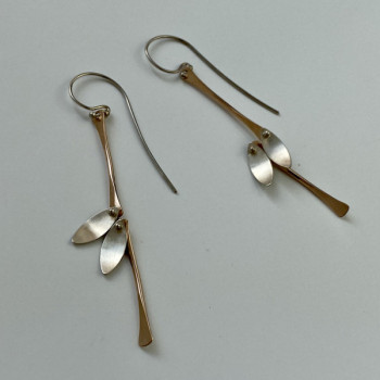 925 Sterling Silver Copper Plated Original Disign Earrings USA