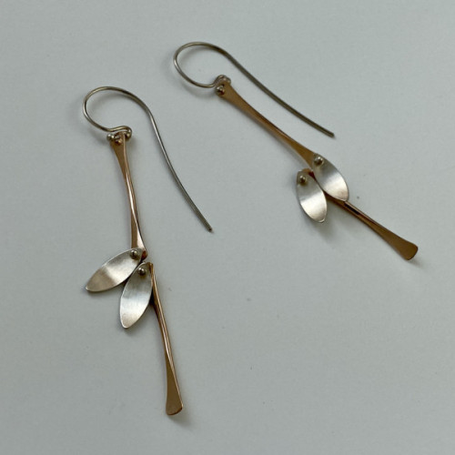 925 Sterling Silver Copper Plated Original Disign Earrings USA
