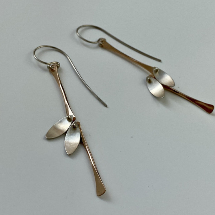 925 Sterling Silver Copper Plated Original Disign Earrings USA