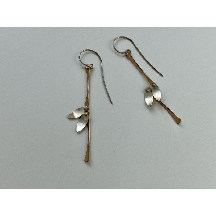 925 Sterling Silver Copper Plated Original Disign Earrings Usa