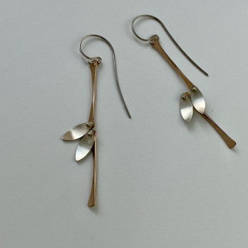 925 Sterling Silver Copper Plated Original Disign Earrings USA