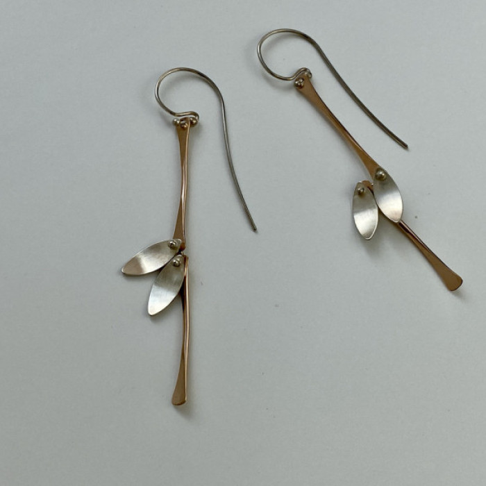 925 Sterling Silver Copper Plated Original Disign Earrings USA