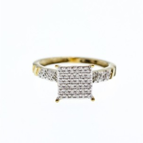 10K Yellow Gold Diamonds Ring Size 7