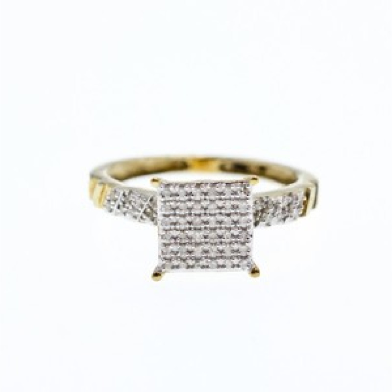 10K Yellow Gold Diamonds Ring Size 7